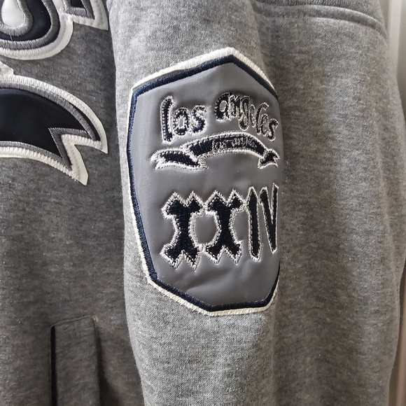 Gray Los Angeles Athelic Full Zip Hoodie 2XL - Picture 3 of 6